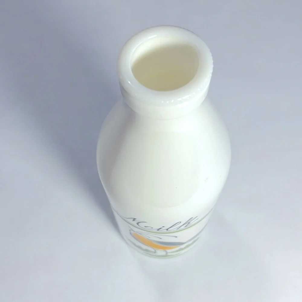 1970’s Milk Glass Bottle Vintage Bird Italy Egiasu Vase Kitchen Collectible 🇮🇹